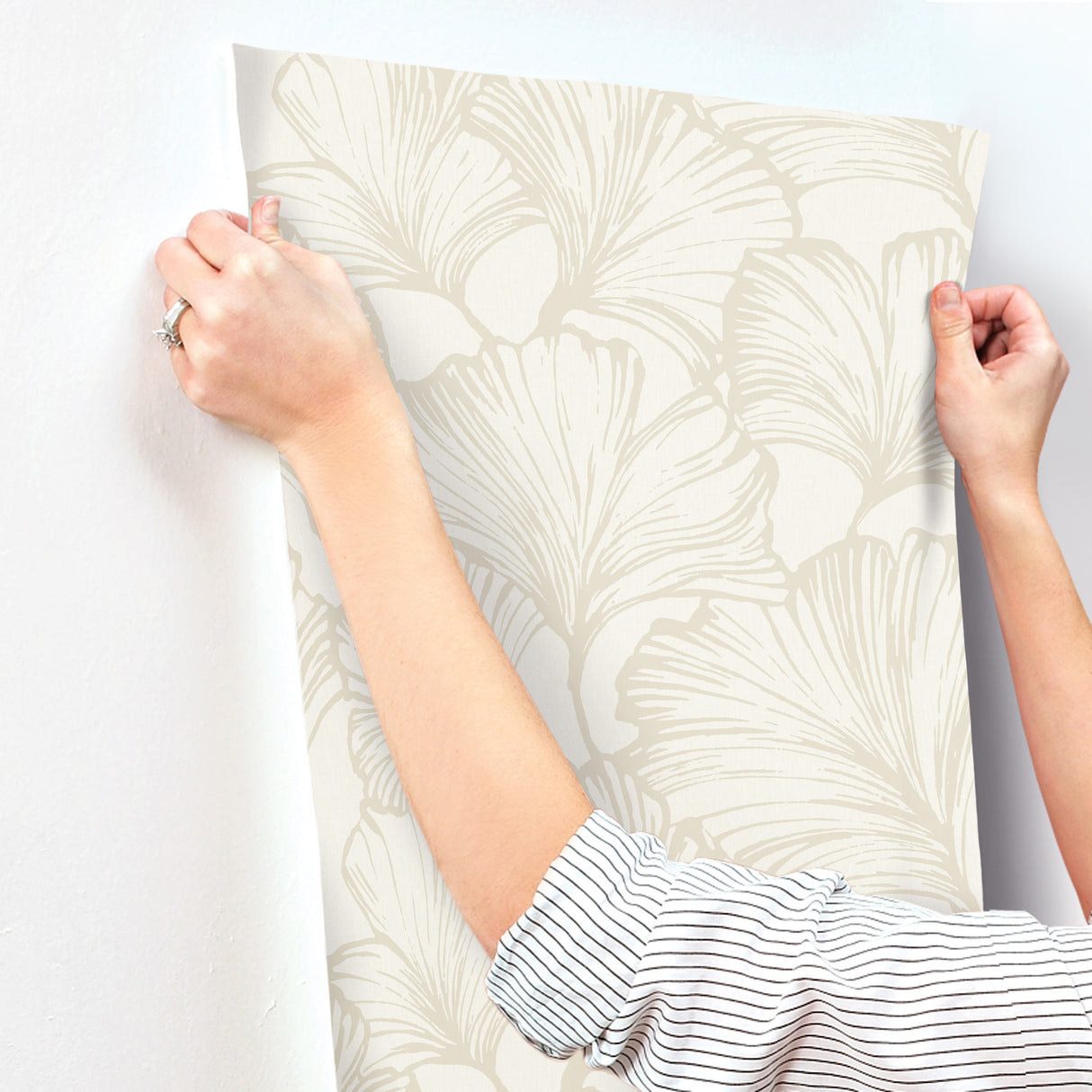 A-Street Prints 4177-27711 Kyoto Pearl Ginkgo Leaf Wallpaper
