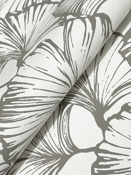 A-Street Prints 4177-27713 Kyoto Charcoal Ginkgo Leaf Wallpa