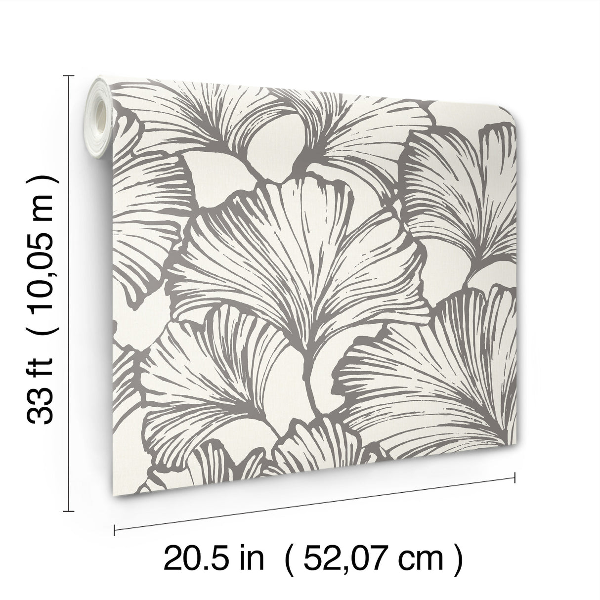A-Street Prints 4177-27713 Kyoto Charcoal Ginkgo Leaf Wallpa