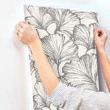 A-Street Prints 4177-27713 Kyoto Charcoal Ginkgo Leaf Wallpa