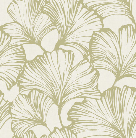 A-Street Prints 4177-27714 Kyoto Moss Ginkgo Leaf Wallpaper