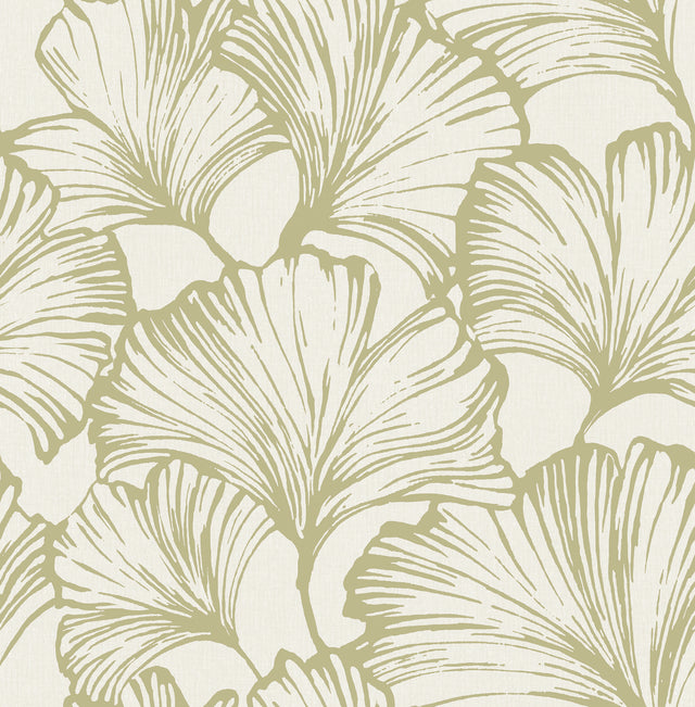 A-Street Prints 4177-27714 Kyoto Moss Ginkgo Leaf Wallpaper