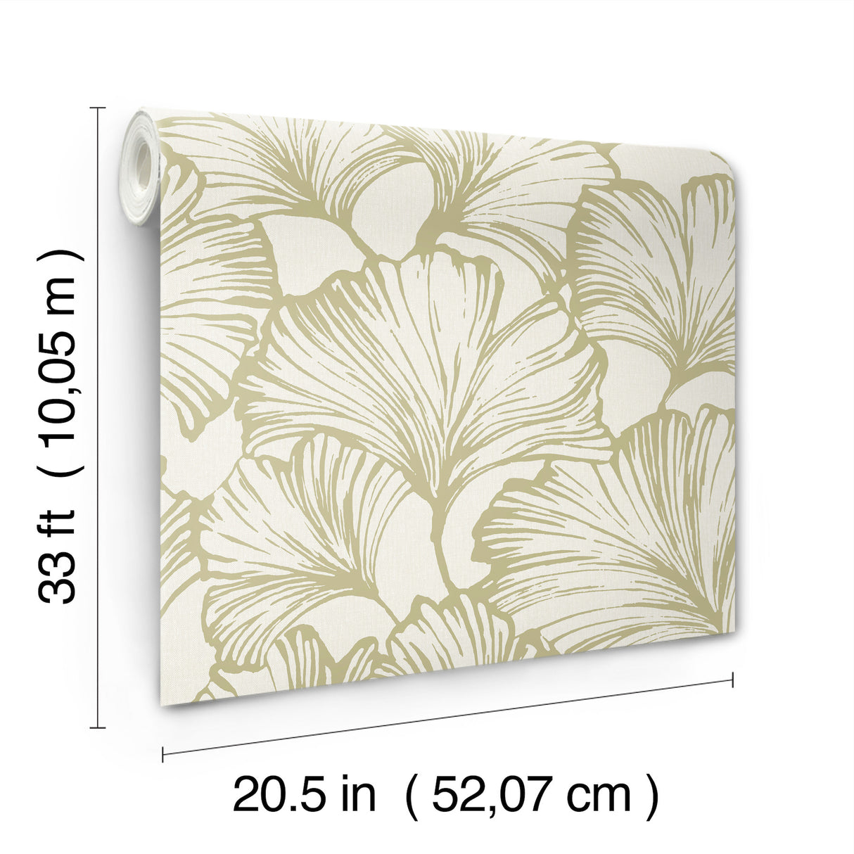 A-Street Prints 4177-27714 Kyoto Moss Ginkgo Leaf Wallpaper