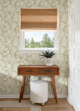A-Street Prints 4177-27714 Kyoto Moss Ginkgo Leaf Wallpaper