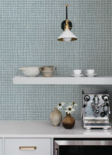 A-Street Prints 4177-27715 Albin Sky Blue Gridline Wallpaper