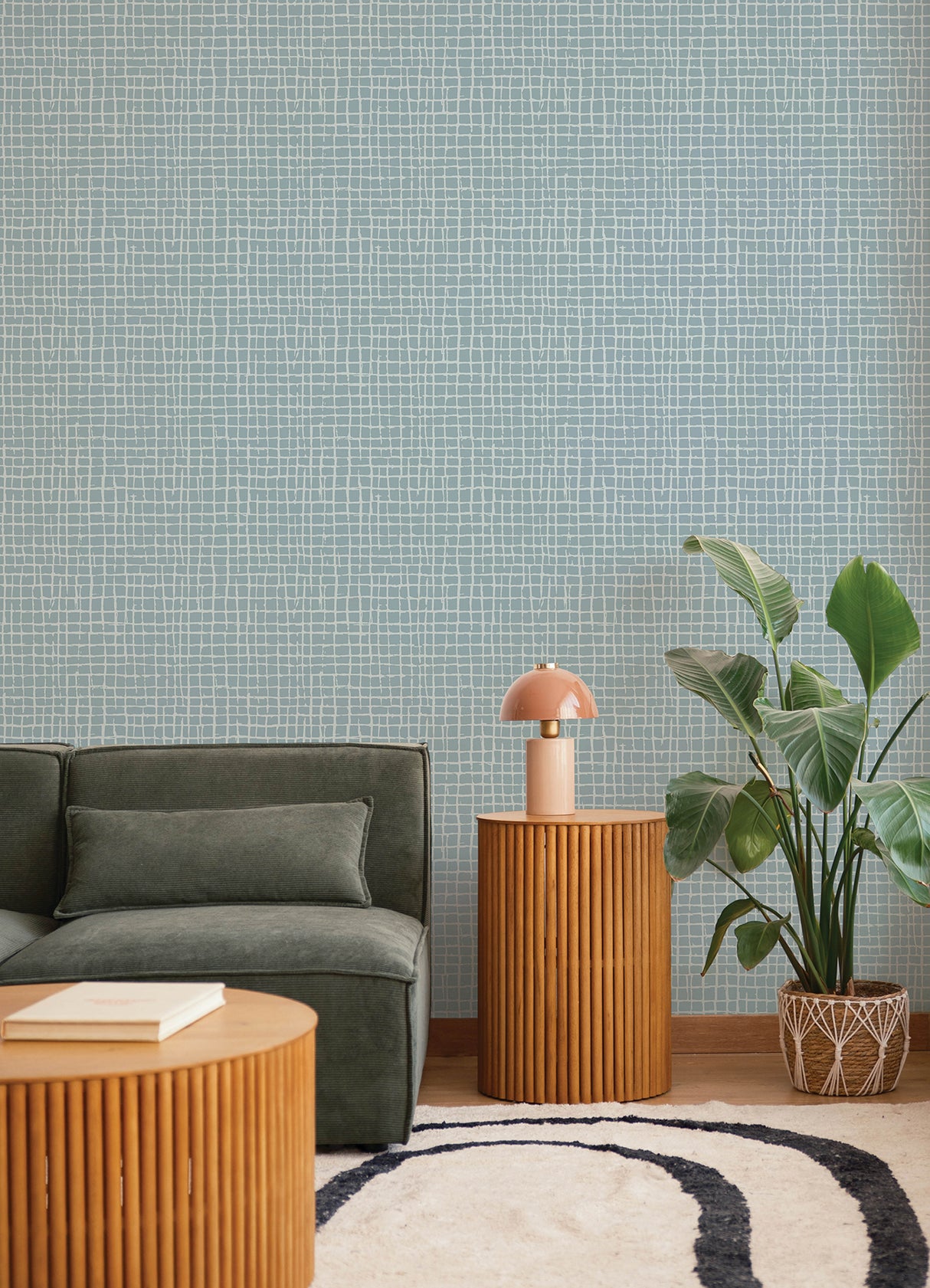 A-Street Prints 4177-27715 Albin Sky Blue Gridline Wallpaper