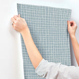 A-Street Prints 4177-27715 Albin Sky Blue Gridline Wallpaper