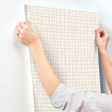 A-Street Prints 4177-27716 Albin Beige Gridline Wallpaper