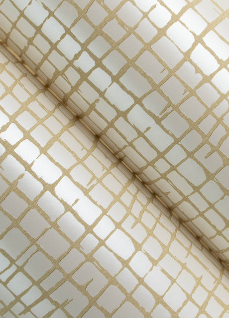 A-Street Prints 4177-27717 Albin Pearl Gridline Wallpaper