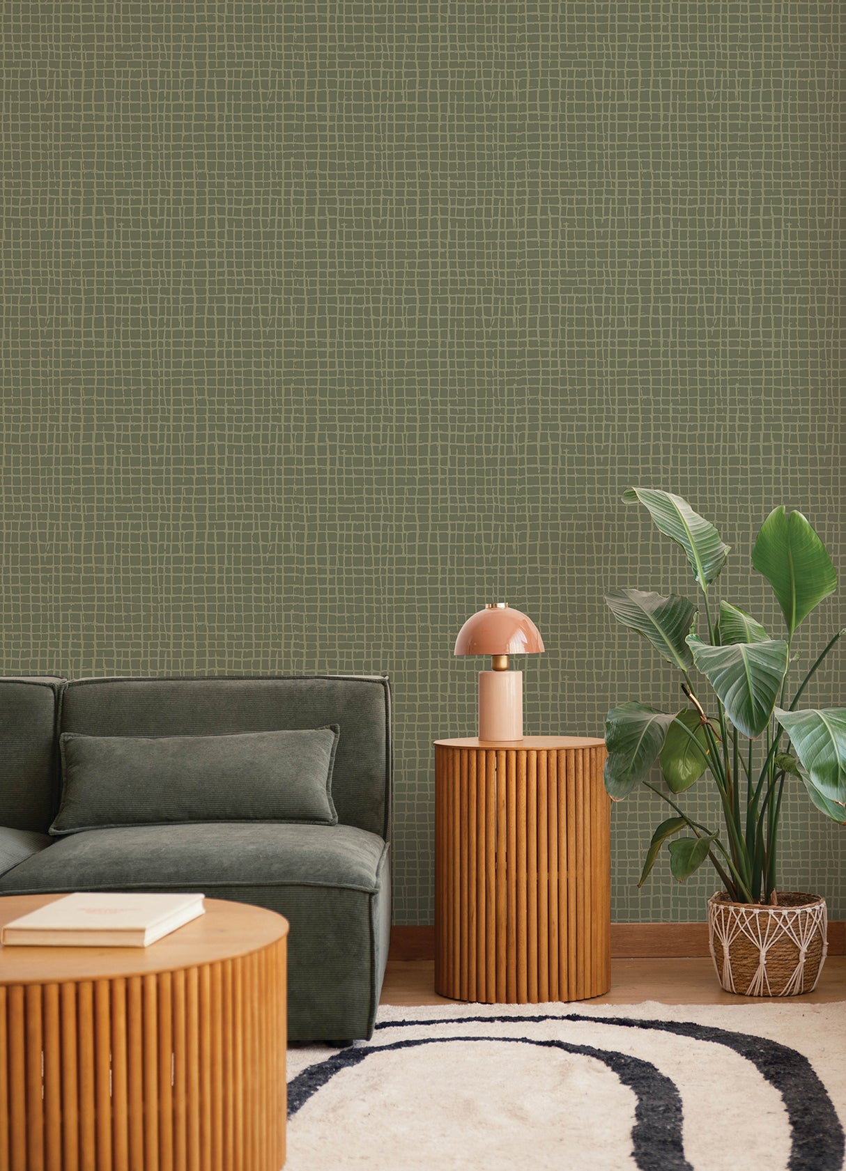 A-Street Prints 4177-27718 Albin Moss Gridline Wallpaper