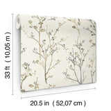 A-Street Prints 4177-27720 Silverling Neutral Budding Branch