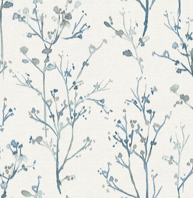 A-Street Prints 4177-27721 Silverling Blue Budding Branches 
