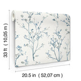 A-Street Prints 4177-27721 Silverling Blue Budding Branches 