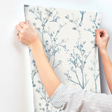 A-Street Prints 4177-27721 Silverling Blue Budding Branches 