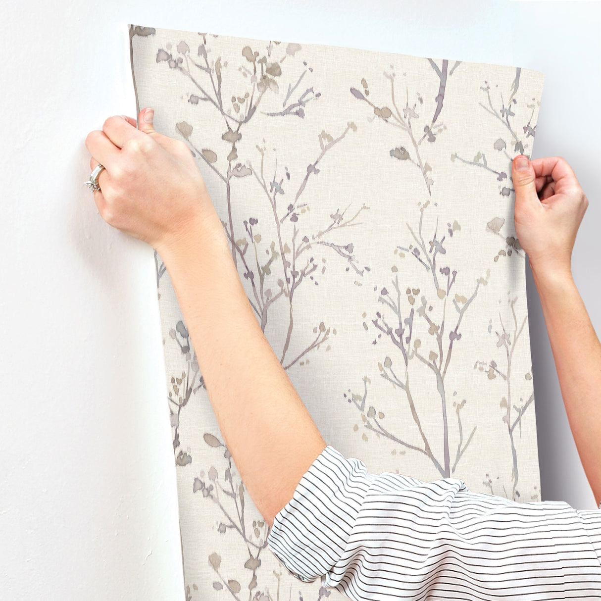 A-Street Prints 4177-27722 Silverling Lavender Budding Branc