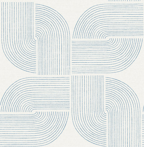 A-Street Prints 4177-27723 Savoye Dark Blue Spiral Arches Wa