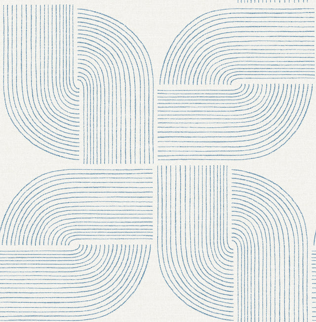 A-Street Prints 4177-27723 Savoye Dark Blue Spiral Arches Wa