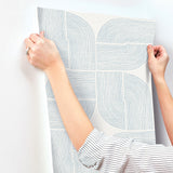 A-Street Prints 4177-27723 Savoye Dark Blue Spiral Arches Wa