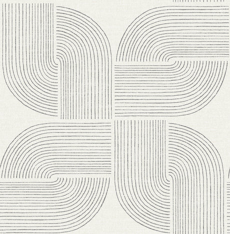 A-Street Prints 4177-27725 Savoye Black Spiral Arches Wallpa