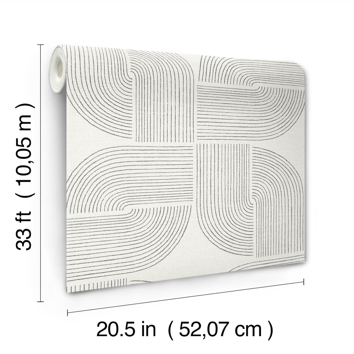 A-Street Prints 4177-27725 Savoye Black Spiral Arches Wallpa