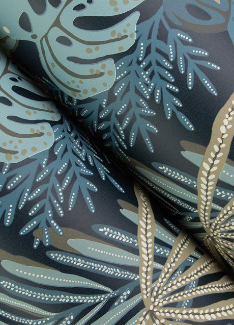 A-Street Prints 4177-27735 Alocasia Blue Tropical Foliage Wa