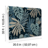 A-Street Prints 4177-27735 Alocasia Blue Tropical Foliage Wa