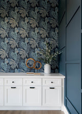 A-Street Prints 4177-27735 Alocasia Blue Tropical Foliage Wa
