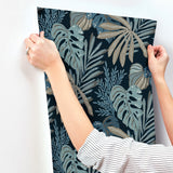 A-Street Prints 4177-27735 Alocasia Blue Tropical Foliage Wa