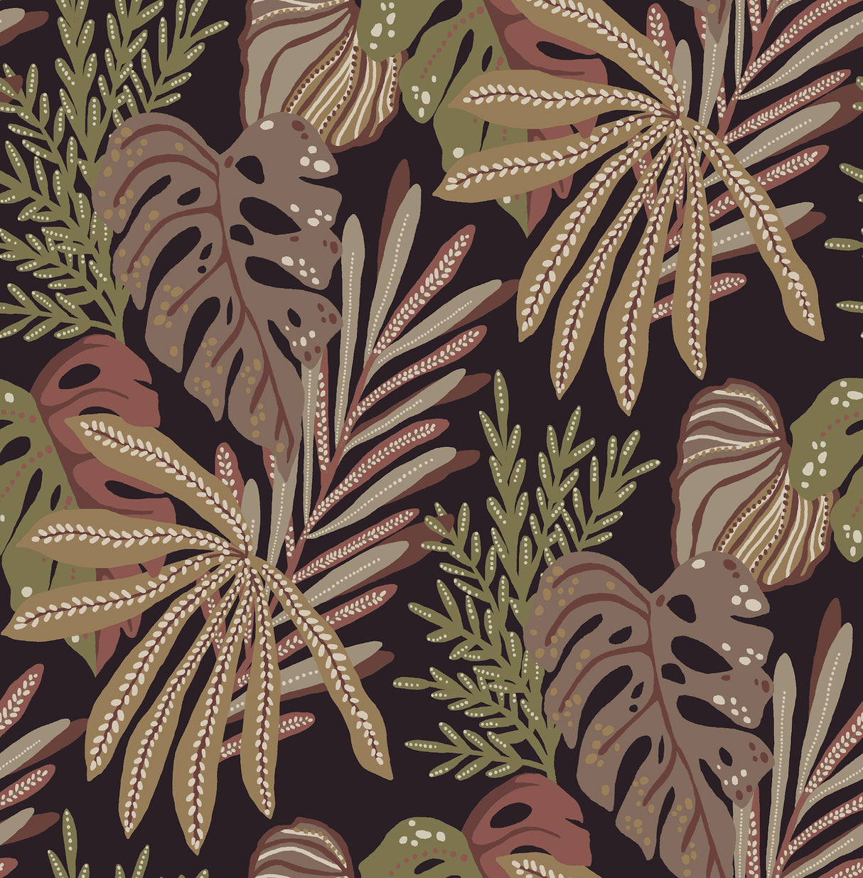 A-Street Prints 4177-27738 Alocasia Burgundy Tropical Foliag