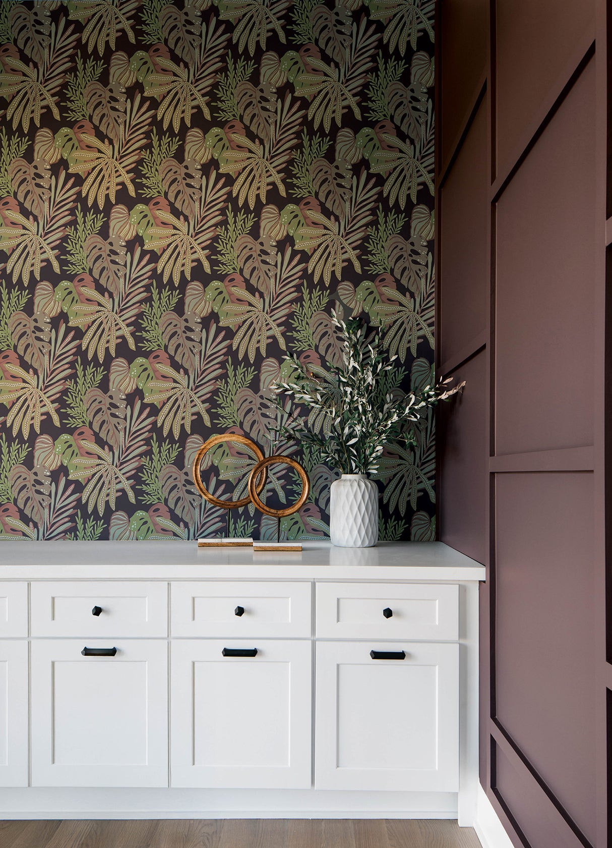 A-Street Prints 4177-27738 Alocasia Burgundy Tropical Foliag