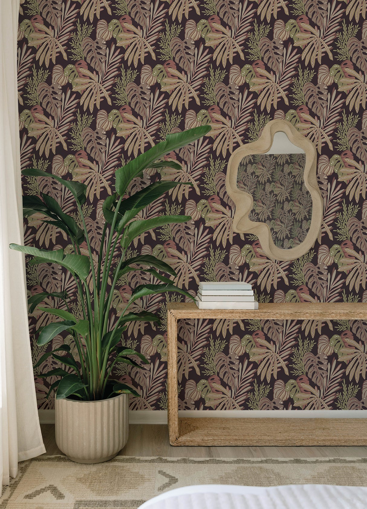 A-Street Prints 4177-27738 Alocasia Burgundy Tropical Foliag