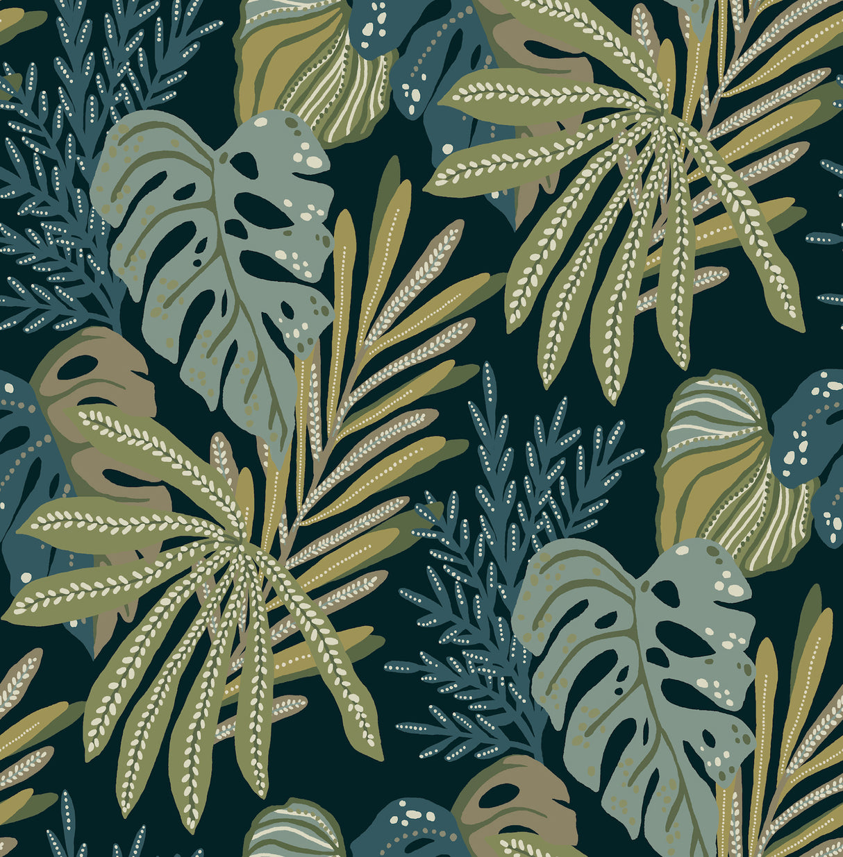 A-Street Prints 4177-27739 Alocasia Green Tropical Foliage W