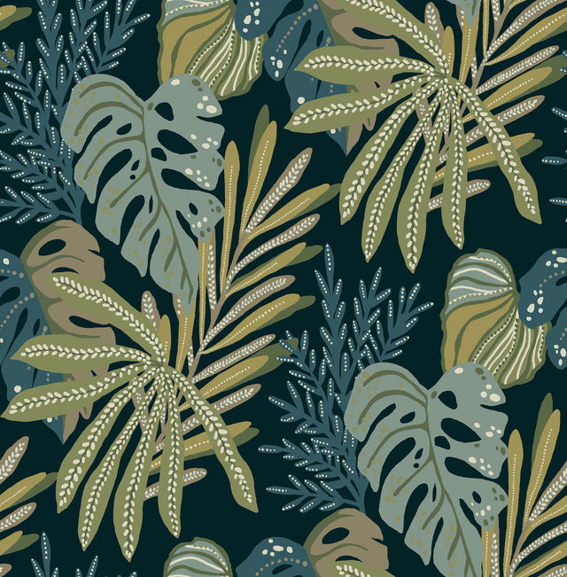 A-Street Prints 4177-27739 Alocasia Green Tropical Foliage W