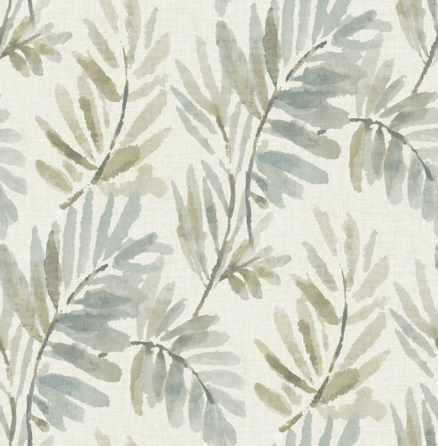 A-Street Prints 4177-27740 Serenade Aqua Ferns Wallpaper