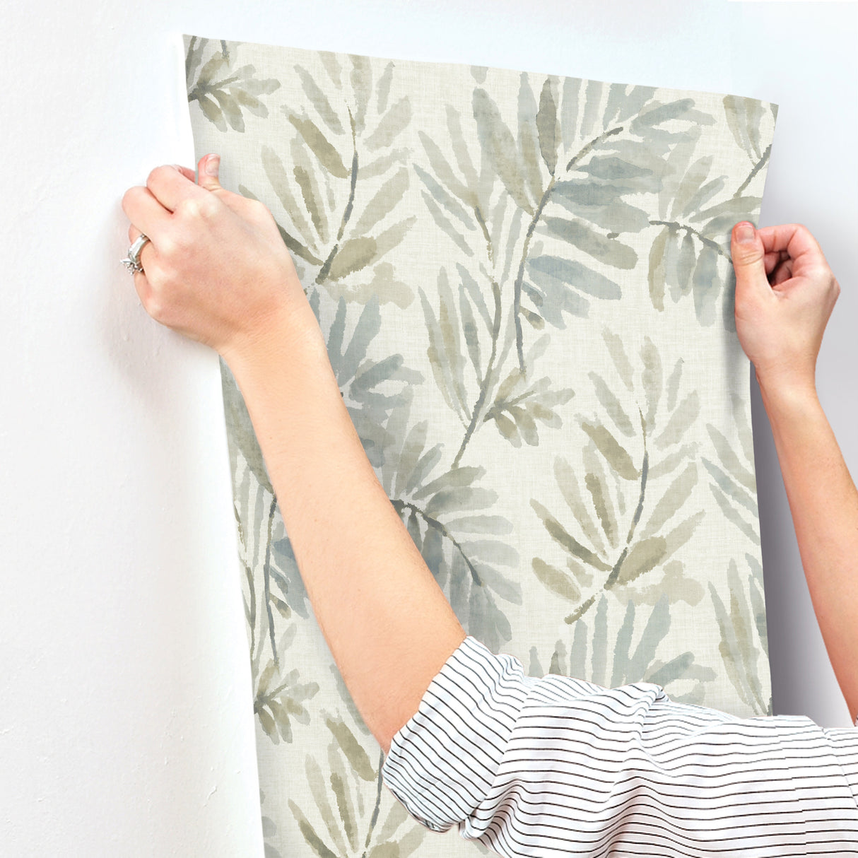 A-Street Prints 4177-27740 Serenade Aqua Ferns Wallpaper