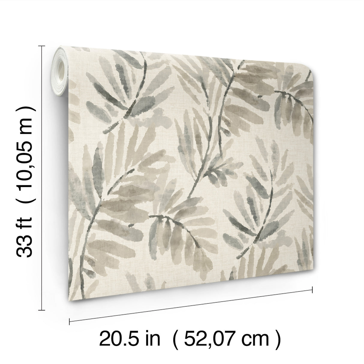 A-Street Prints 4177-27741 Serenade Grey Ferns Wallpaper