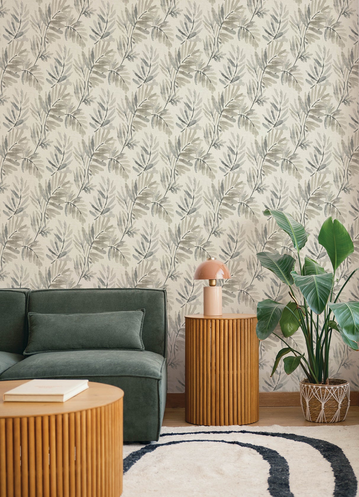 A-Street Prints 4177-27741 Serenade Grey Ferns Wallpaper