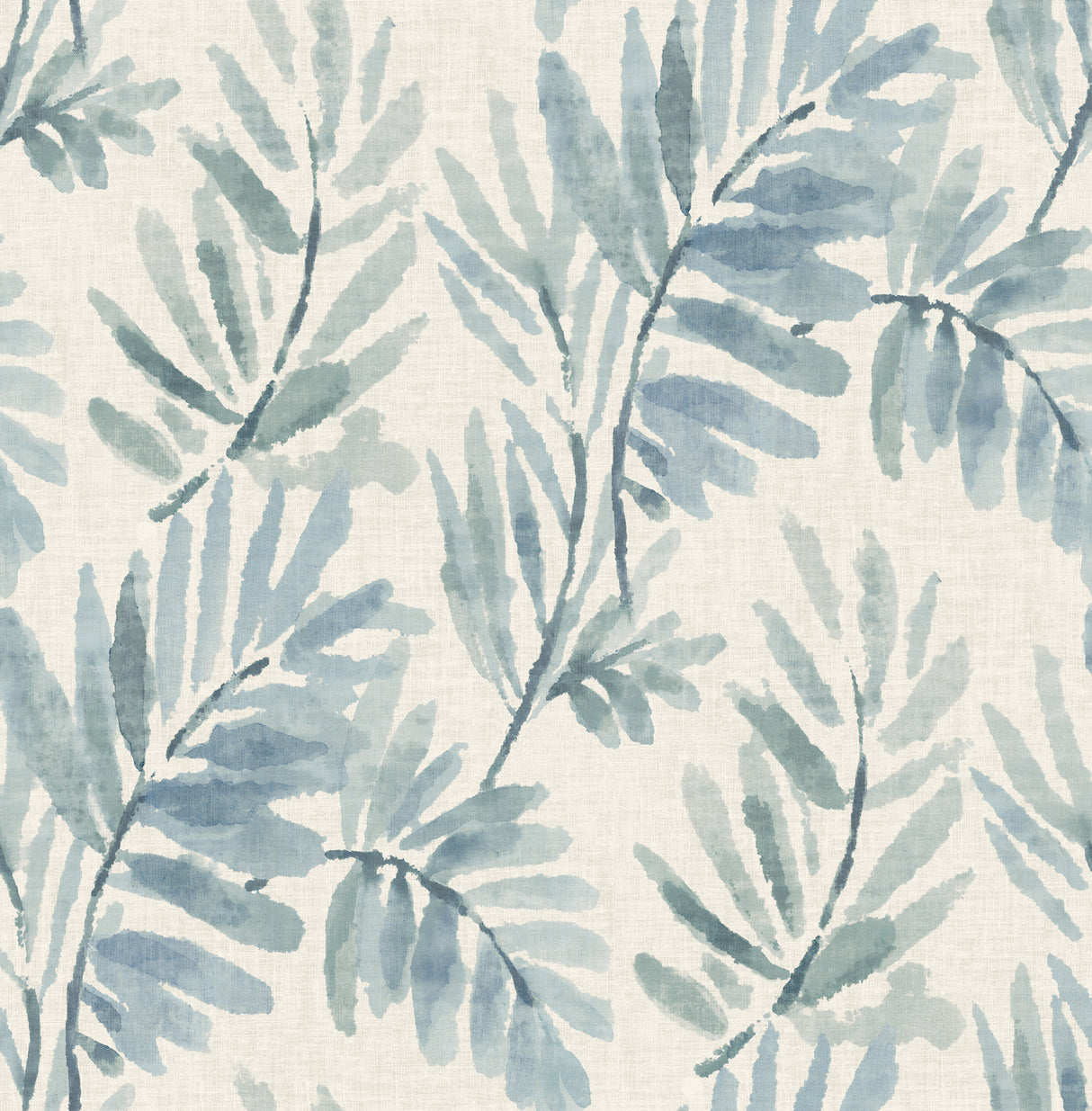 A-Street Prints 4177-27743 Serenade Blue Ferns Wallpaper