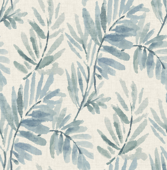 A-Street Prints 4177-27743 Serenade Blue Ferns Wallpaper