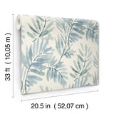 A-Street Prints 4177-27743 Serenade Blue Ferns Wallpaper