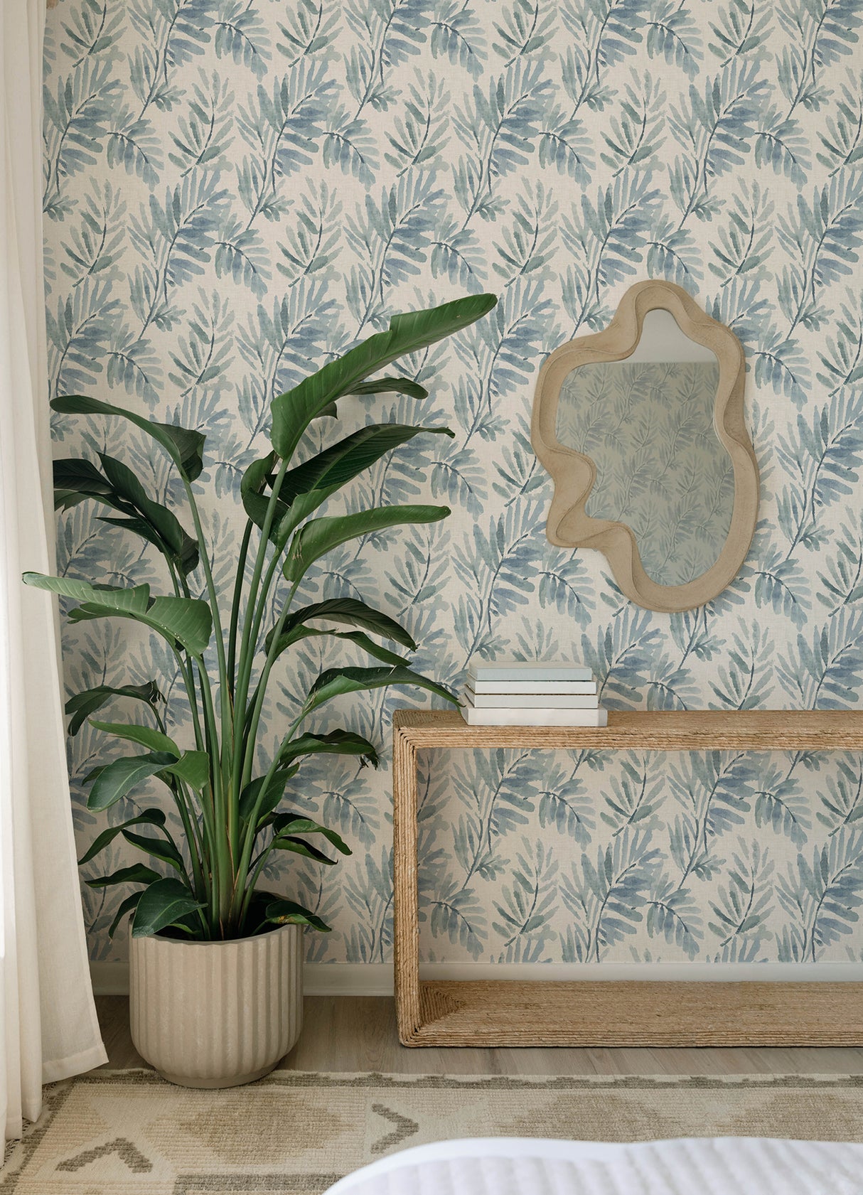 A-Street Prints 4177-27743 Serenade Blue Ferns Wallpaper