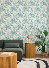A-Street Prints 4177-27743 Serenade Blue Ferns Wallpaper
