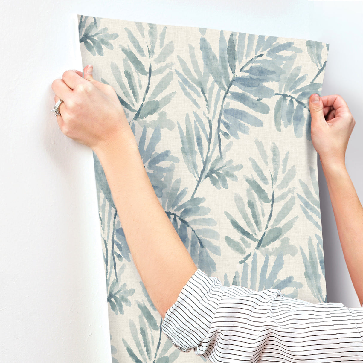 A-Street Prints 4177-27743 Serenade Blue Ferns Wallpaper