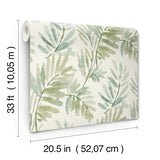 A-Street Prints 4177-27744 Serenade Sea Green Ferns Wallpape
