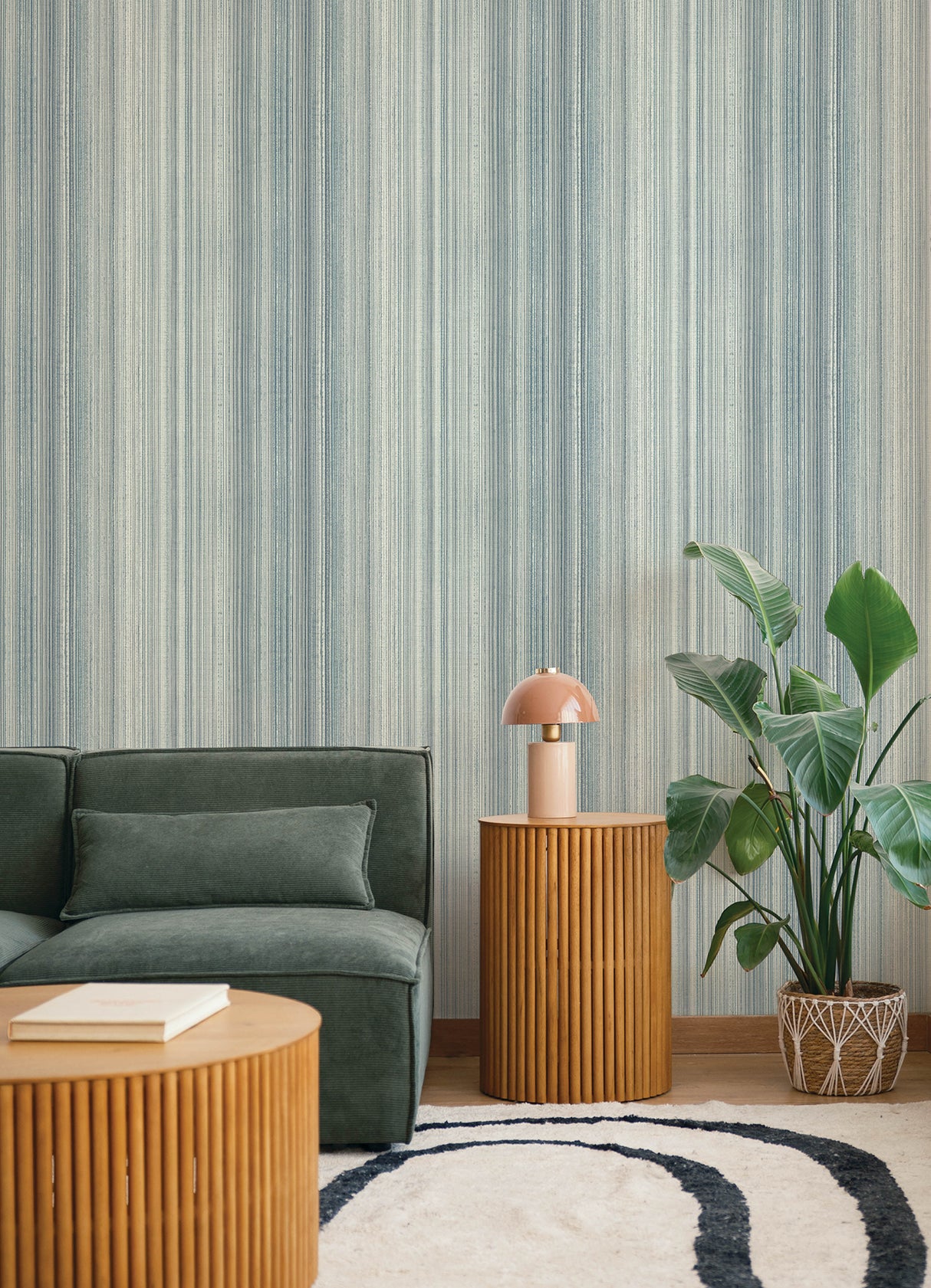 A-Street Prints 4177-27748 Elan Blue Ombre Stripe Wallpaper