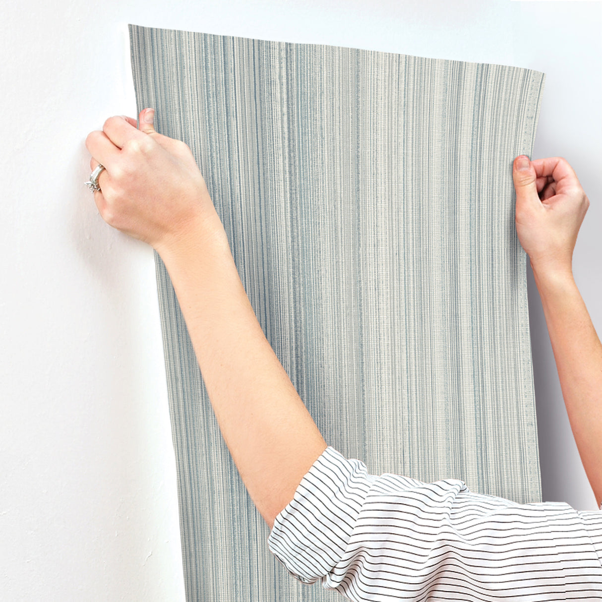 A-Street Prints 4177-27748 Elan Blue Ombre Stripe Wallpaper