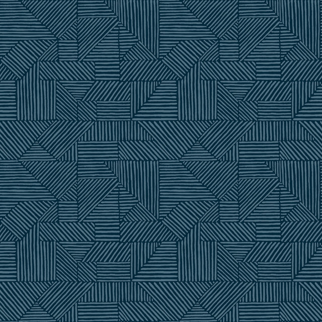 A-Street Prints 4177-83301 Crescendo Dark Blue Block Geometr
