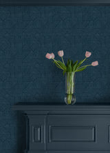 A-Street Prints 4177-83301 Crescendo Dark Blue Block Geometr