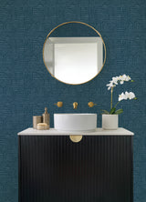 A-Street Prints 4177-83301 Crescendo Dark Blue Block Geometr