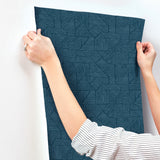 A-Street Prints 4177-83301 Crescendo Dark Blue Block Geometr